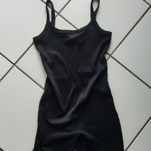 H&M Black Ribbed Tank Bodysuit Romper